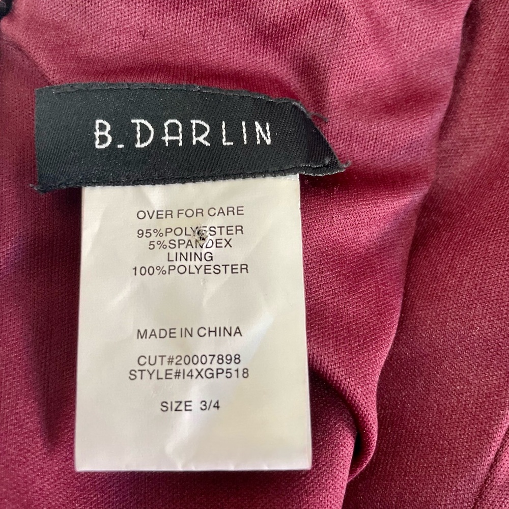 B. Darling A Line Mini Dress in Burgundy Sz 4 - Picture 7 of 9